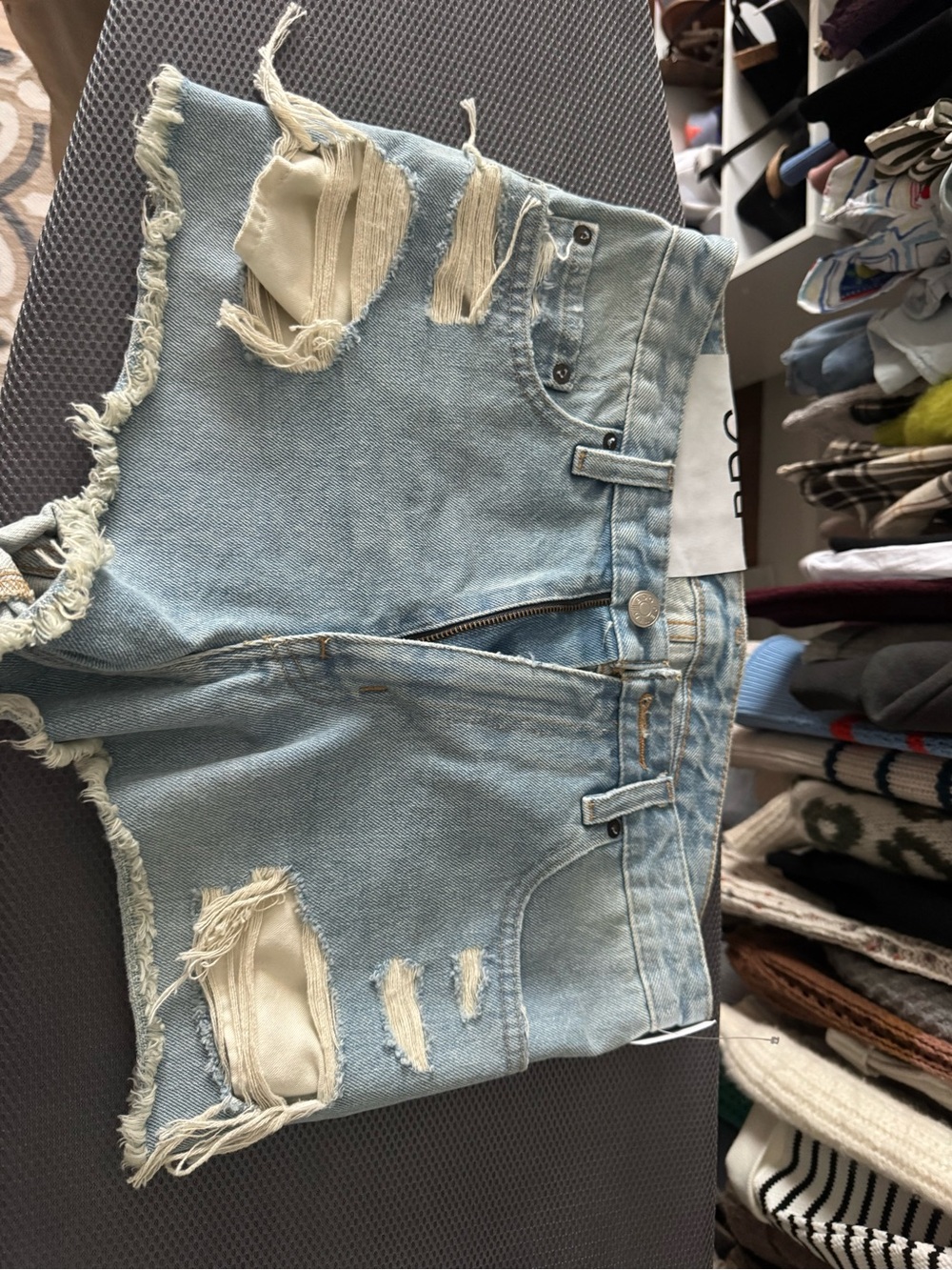 Urban Outfitters Light Blue Distressed Denim Shorts